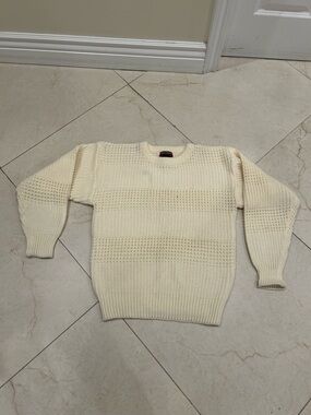 Vintage High Sierra Mervyns Knit Pullover Sweater  Ivory Beige small